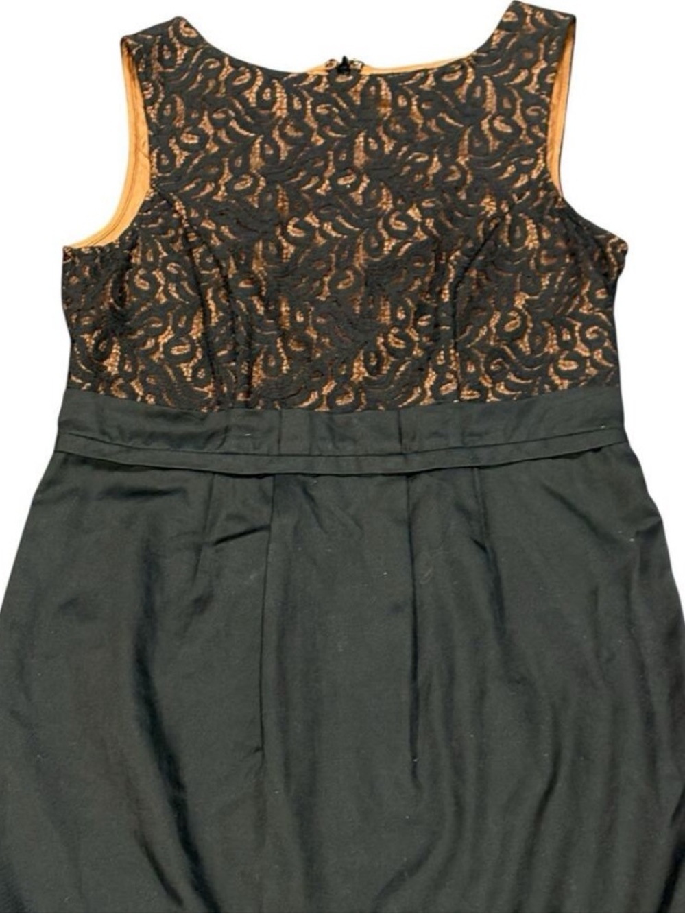 NWT MERONA Black Sheath Dress Size 2 Sleeveless Lace Pleats Formal Prom Wedding